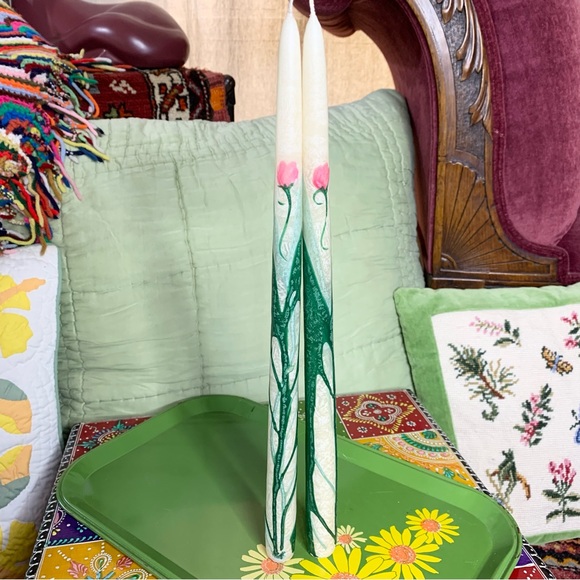 Floral Taper Candles - Picture 3 of 7